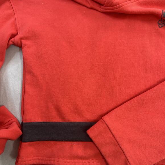 Psycho Bunny Comfy Lounge Hoodie SIZE S Red Soft Knit Pullover Relaxed Crop - Picture 5 of 8